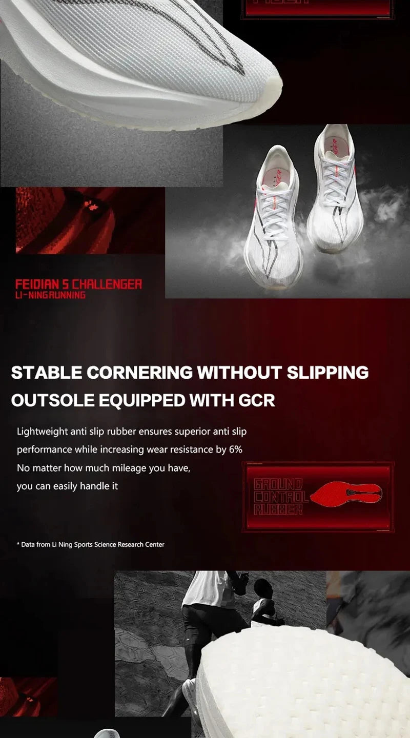 Li-Ning Women's FEIDIAN 5 CHALLENGER Racing Running Shoes CARBON-FIBER PLATE BOOM Cushion LiNing Professional Sneakers ARMV002