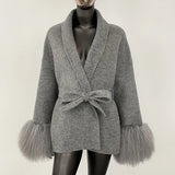 Double-Sided Wool & Fox Fur Jacket