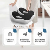 Pressure-resistant and breathable ergonomic seat cushion with slow-recovery filling and curved surface fitting the hips