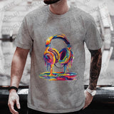 Men’s Hip Hop Melting Headset Graphic Oversized Tee