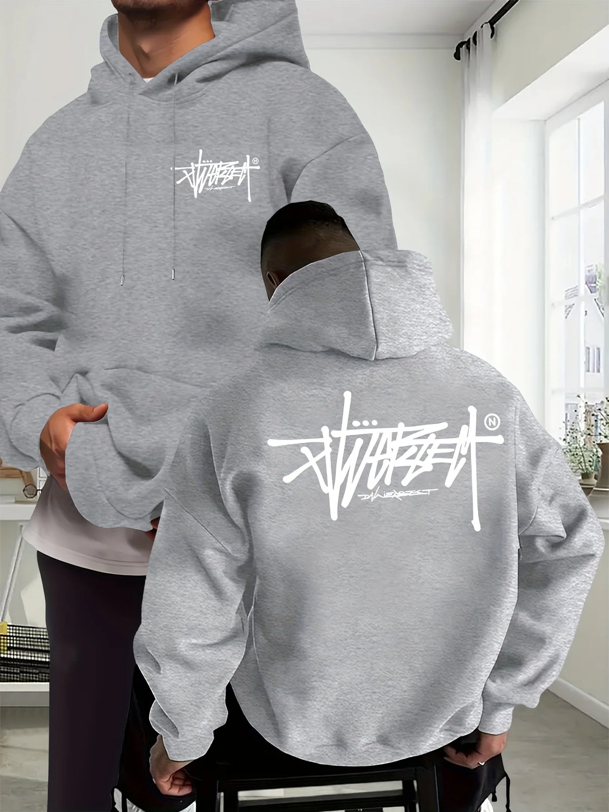 Men’s Printed Hooded Shirt for Everyday Comfort