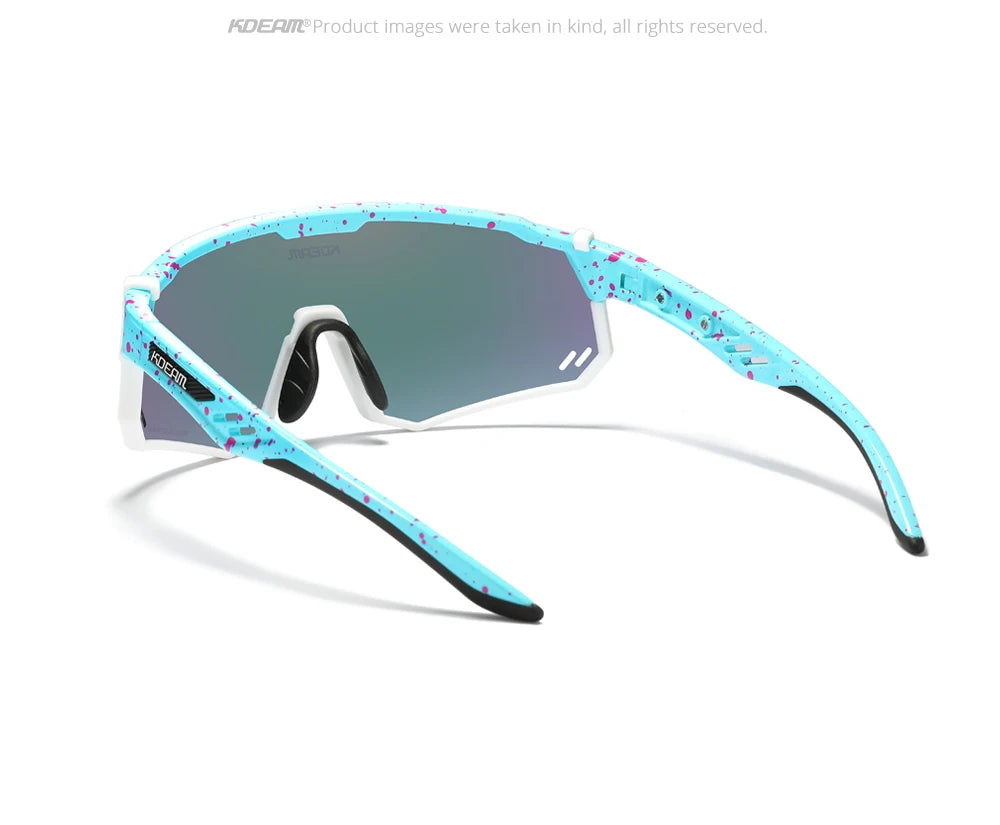 KDEAM High-End Sports Sunglasses Polarized Men's Cycling Glasses Dismountable TR90 Frame And Nose Pads Easy To Exchange