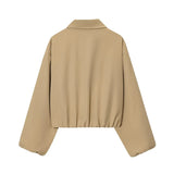MUJER Women's Puffed Varsity Bomber Jacket | Cropped & Chic