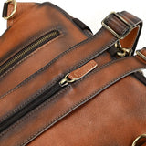 Single Shoulder Bagpack Genuine Leather Chest Bag Outdoor Riding Bag Chest Packs For Biker Men Male Sling Bags Cow Leather