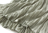 Women's Pleated Maxi Skirt – Elegant A-Line Beach Style