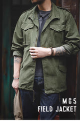 Men's Vintage Military Field Jacket – Cotton Zip Coat