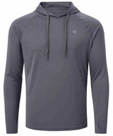 Summer Men's Long Sleeve UPF 50+ Hoodie T-Shirts, Rash Guard Quick Dry T-shirt Outdoor Sport Running Pullover