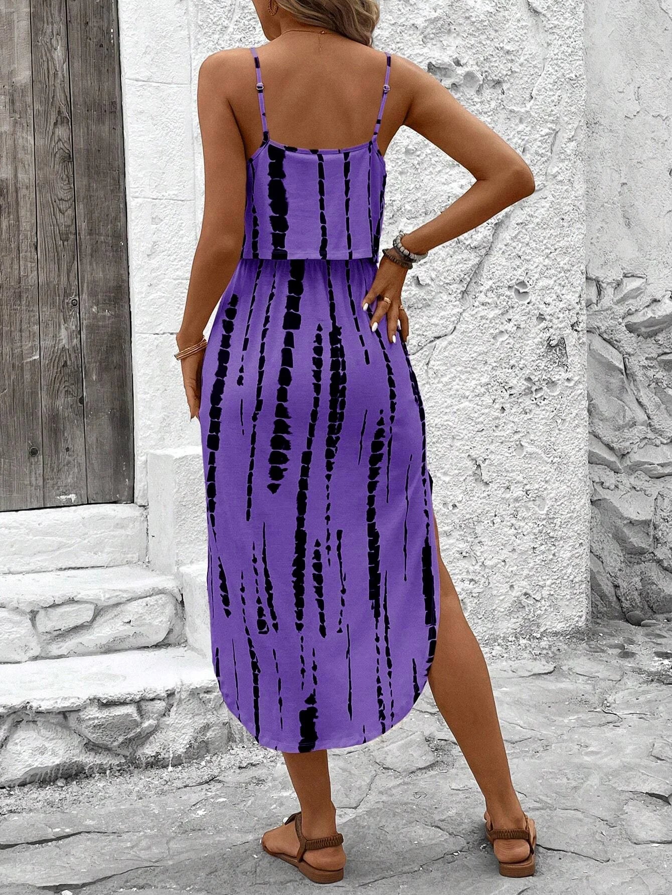 Summer Spaghetti Strap Flowy Dress