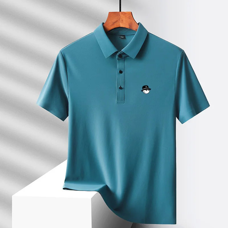 Men's Ice Silk Golf Polo Shirt – 10 Colors, M to 5XL