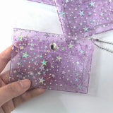 Transparent Laser Star Card Bag Mini Cute Wallet for Women Credit Card Holder Purse