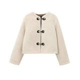 Elegant Faux Fur Toggle Coat