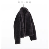 Teddy Style 100% Wool Coat~Women's Short Lazy Style Loose Jacket Autumn and Winter New Model 2025 Faux Fur