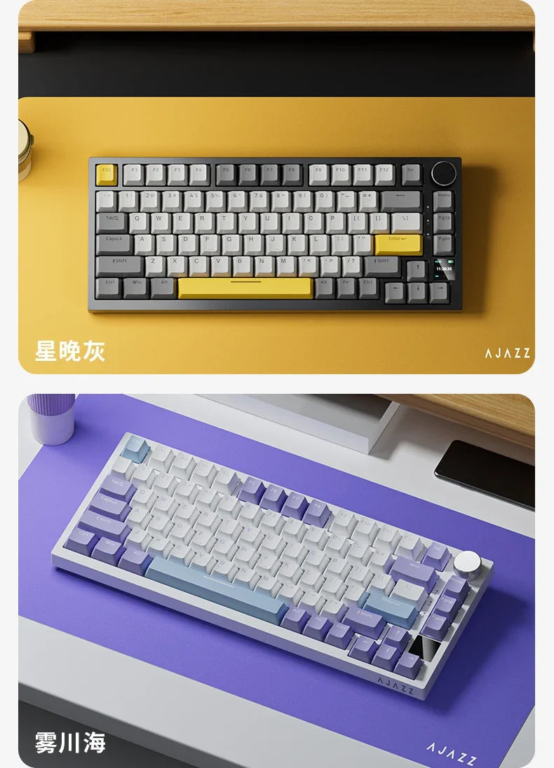 AJAZZ AK820 Wireless Gaming Keyboard, GASKET Structure, RGB Backlight, 5-Layer Sound Dampening Foam, PBT Keycaps