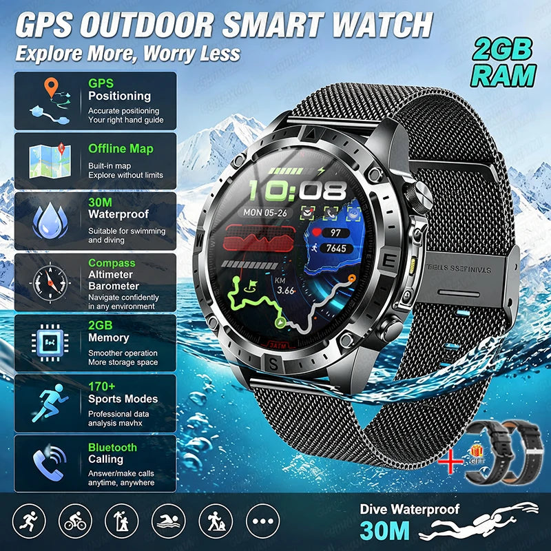 GUHUAVMI TANK Y102 GPS Smart Watch | 3ATM