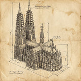 8614PCS Cologne Cathedral Building Blocks Gothic Church Architecture Modular Model Kit ,Assembly Toys for Adults Gift Home Decor