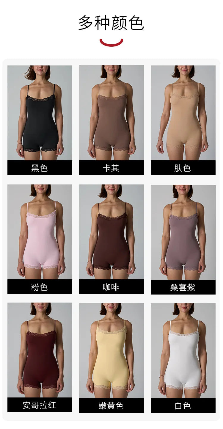 Lace Patchwork Fitness Bodysuit