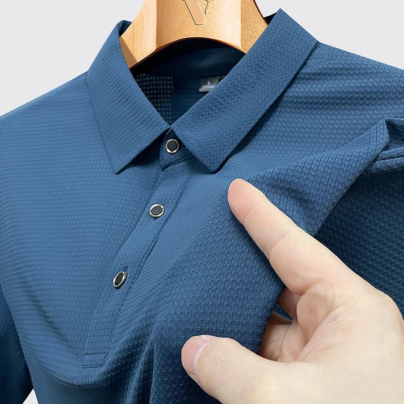 Men's Breathable Mesh Polo Shirt – Ice Silk Summer Top