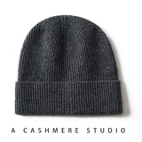 MERRILAMB Men's Pure Cashmere Ribbed Beanie | Soft & Warm