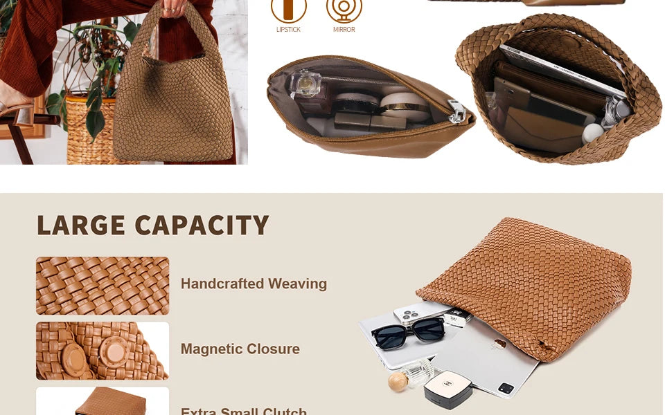 Hand-Woven Leather Tote & Shopper