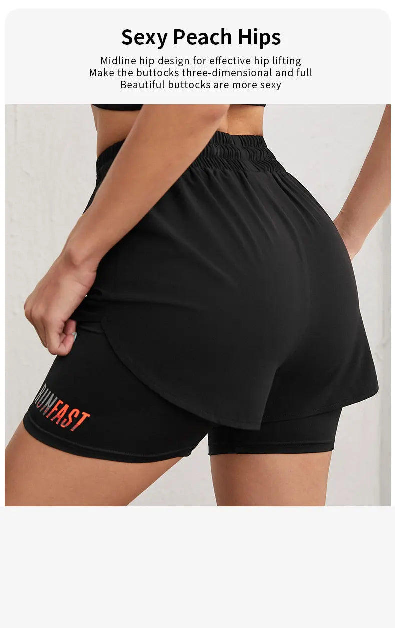 Women's High Rise 2-in-1 Running & Yoga Shorts