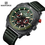 NAVIFORCE Sports Multifunction Waterproof Watches for Men Fashion Leather Luxury Brand Quartz Analog Luminous Square Wrist Watch