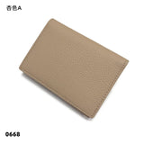 Dropshipping Custom Name Genuine Leather Men Women Business Card Holder Bifold Credit Card Case With ID Window