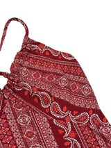 Boho Ethnic Frill Trim Maxi Dress