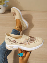 Comfort Women Closed Toe Mules Sandals Floral Embroidery Hollow Mesh Slip On Wedge Platform Lightweight Daily Walkin Lady Shoes