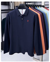Premium Cotton Embroidered Long Sleeve Polo Shirt