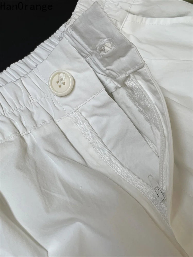 Women’s High-Waist Cotton Wide-Leg Pants