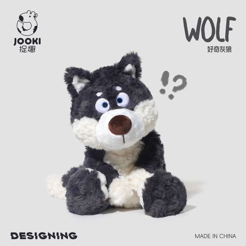 40cm Gray Wolf Plush Toy – Ultra-Soft Stuffed Animal