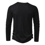 Men's Cotton Henley Long Sleeve Shirt