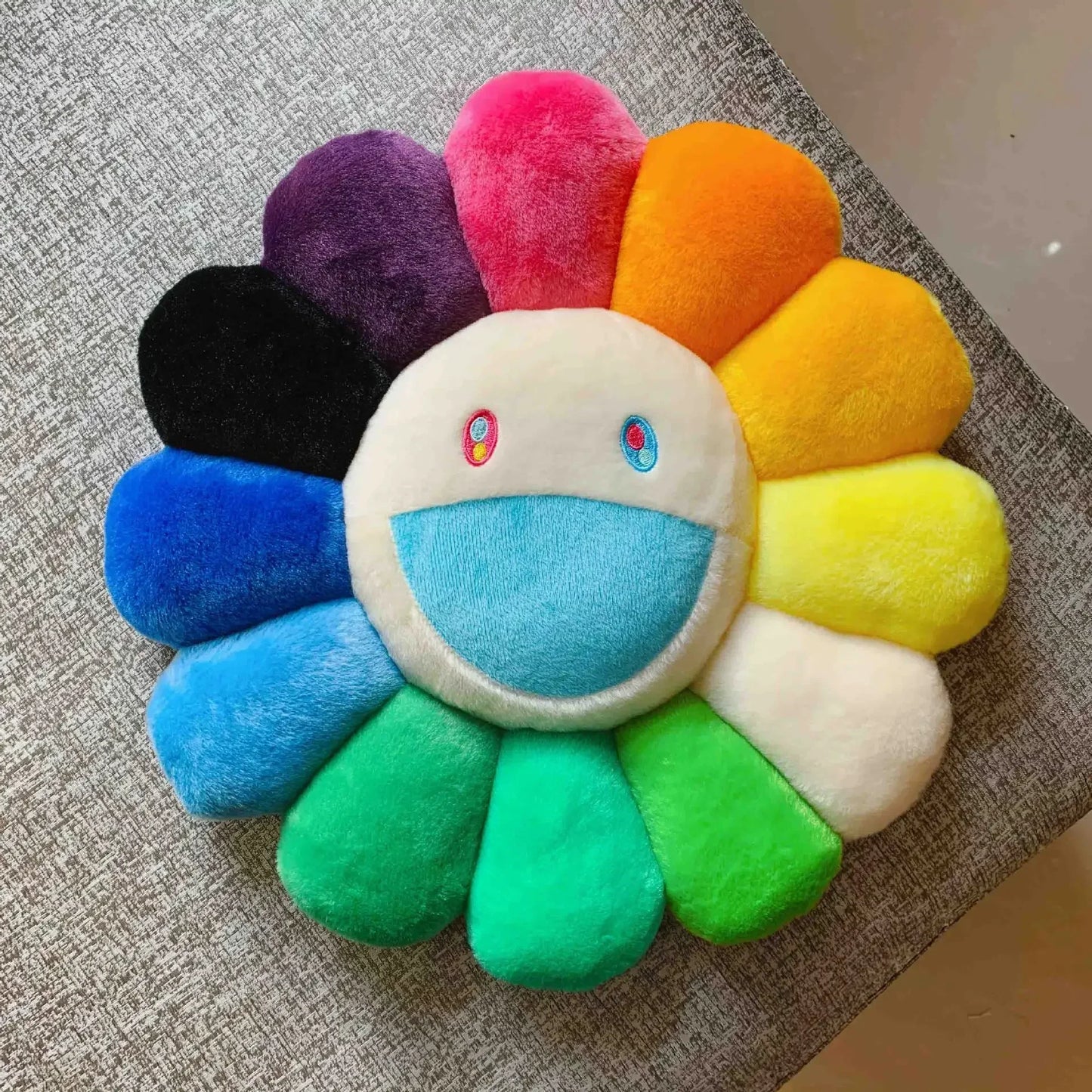 Rainbow Daisy Children's Plush Pillow, Japanese, Sunflower, Floor Game Mat Seat Pillow Sofa House Car Decoration Plush Pillow