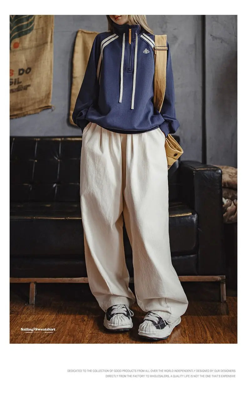 Women’s Vintage Half-Zip Cotton-Blend Sweatshirt