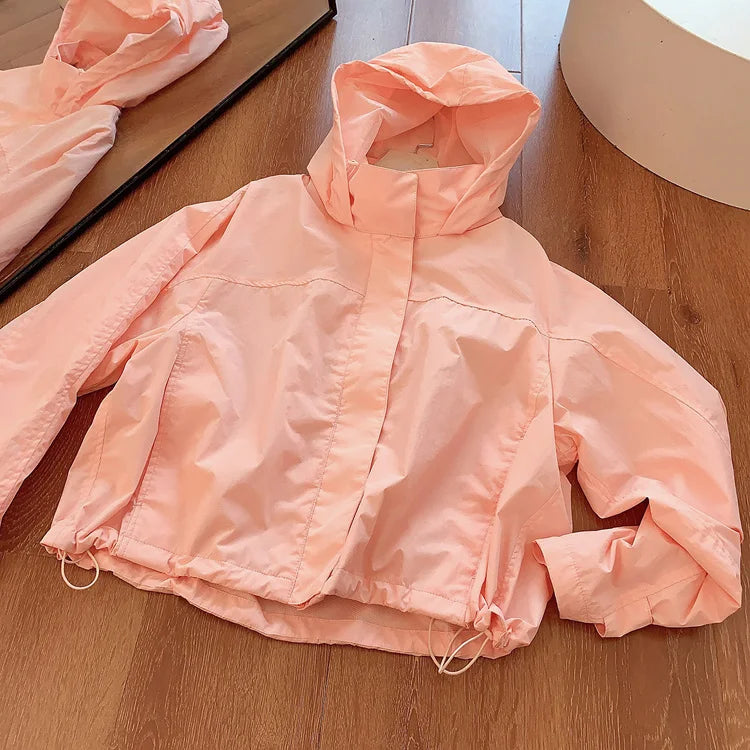 Mumaroho 2025 Autumn Winter Women Windbreaker Jacket Windproof Solid Long Sleeve Outdoor Sport Hooded Thin Coat Jacket For Women