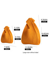 Handmade Knit Handbag Women Mini Shoulder Bag Female Casual Color Wide Stripe Plaid Tote Bag Student Cell Phone Package