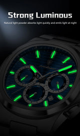 POEDAGAR Top High Quality Man Watch Luminous Waterproof Stainless Steel Men Clock Date Chronograph Quartz Business Men's Watches