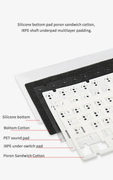 AJAZZ AK820 Wireless Gaming Keyboard, GASKET Structure, RGB Backlight, 5-Layer Sound Dampening Foam, PBT Keycaps