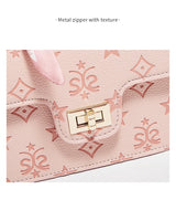 FOXER Brand PVC Leather Pink Handbag Women's Shoulder Bag Chic Small Square Bag Fashion Female Crossbody Bag Ligth Luxury