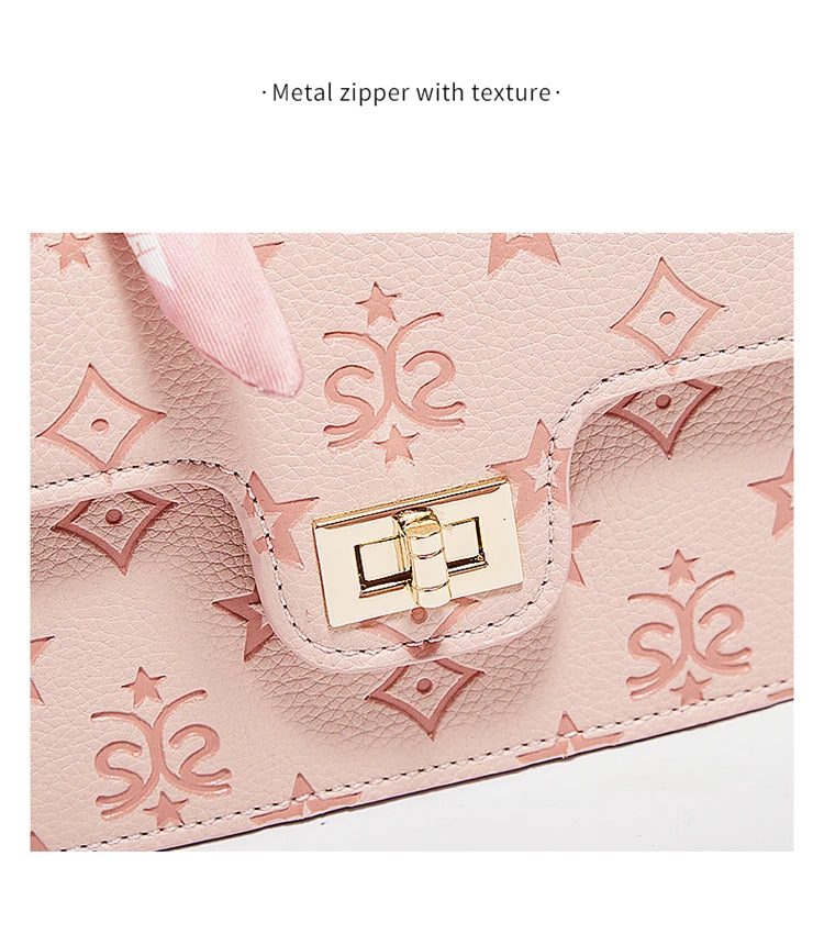 FOXER Brand PVC Leather Pink Handbag Women's Shoulder Bag Chic Small Square Bag Fashion Female Crossbody Bag Ligth Luxury