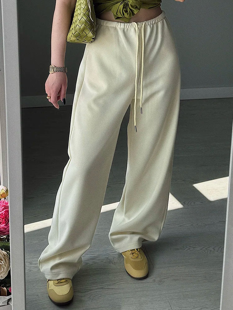 Autumn Burgundy Sweatpants Women Straight Leg Sport Pants Cotton Ladies Coffee Basic Joggers Wide Leg Women's Pants And Trousers