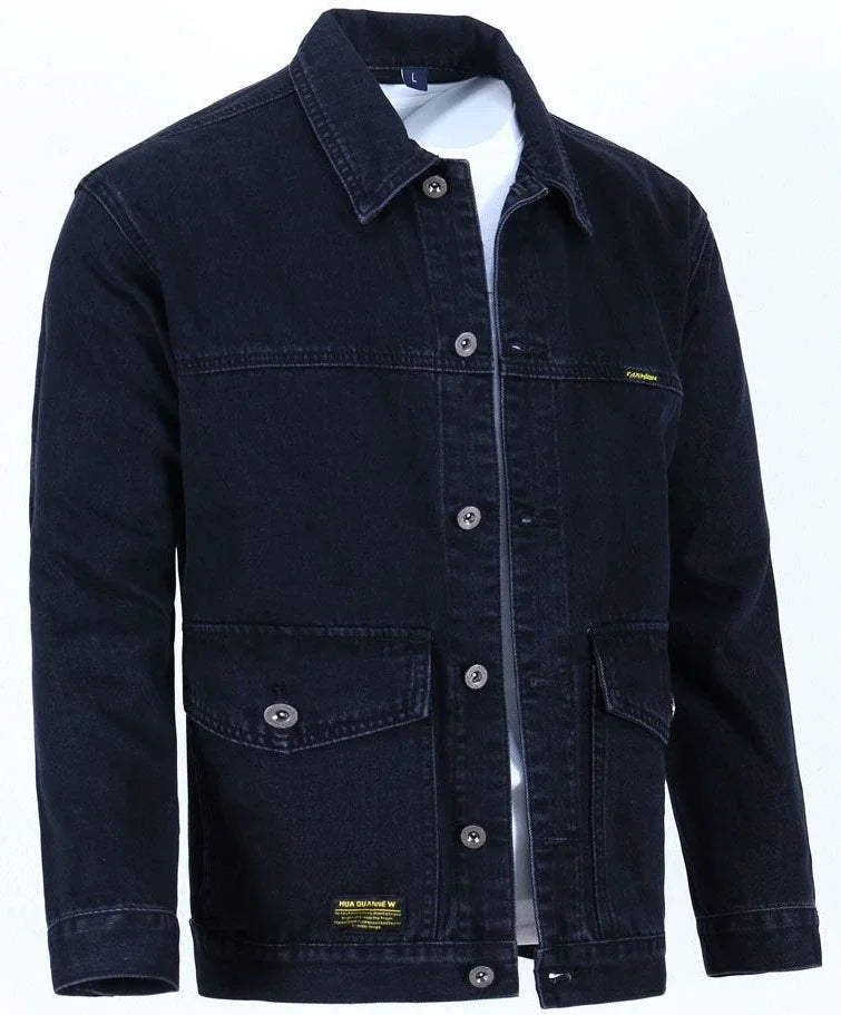 Men's Stylish Blue Denim Jacket – Loose Fit Casual Y2K Jean Coat (USA Made)