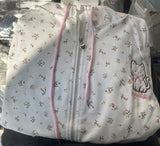 Women's Cat & Floral Print Zip-Up Hoodie