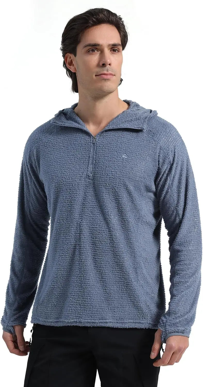 Pioneer Camp Men's Hoodies Outdoor Professional Grade Fleece Warmth Sweatshirt Zip PrimaLoft Active Evolve For Camping Hiking