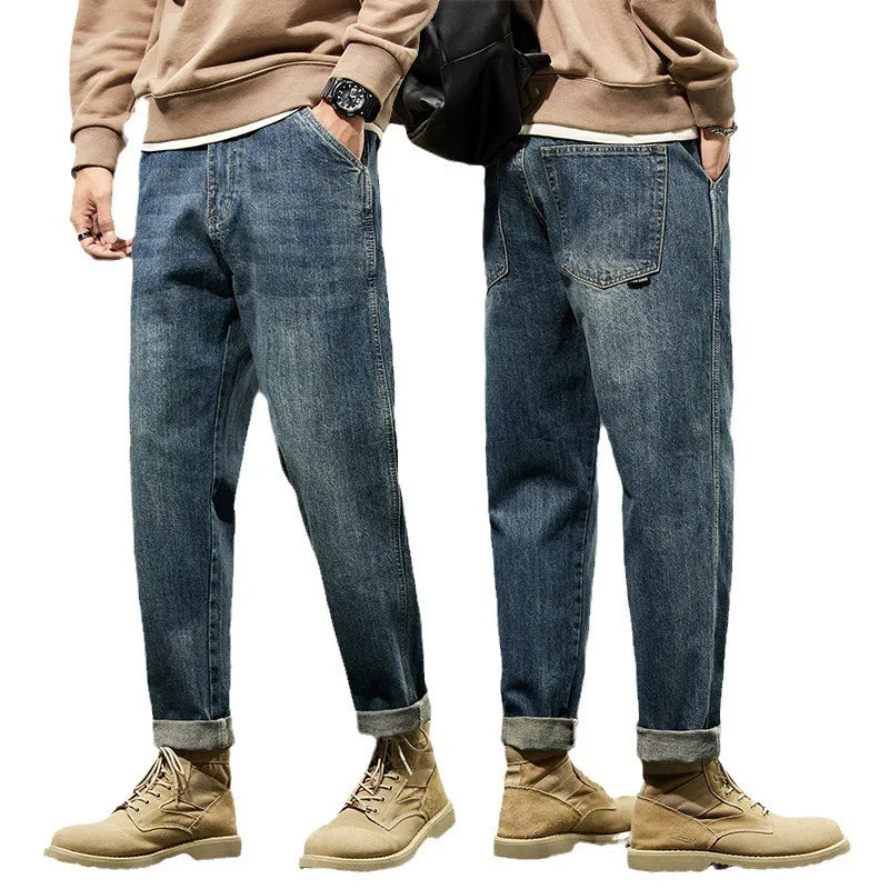 Men's Retro Loose Denim Harem Pants | Harajuku Style