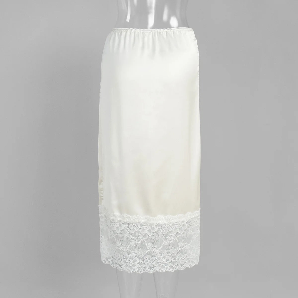 Elegant High-Waist Lace Midi Skirt