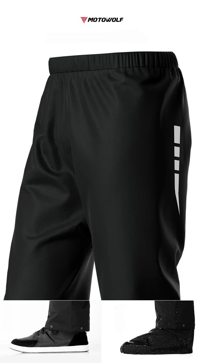 Men's Waterproof Motorcycle Rain Suit – Reflective Split Jacket & Pants