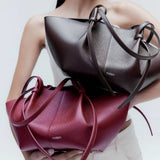 YUZEFI Women Tote Bag Solid Color Retro Minimalist Relaxation Luxury Versatile Daily Commuter Travel Large Capacity Shoulder Bag
