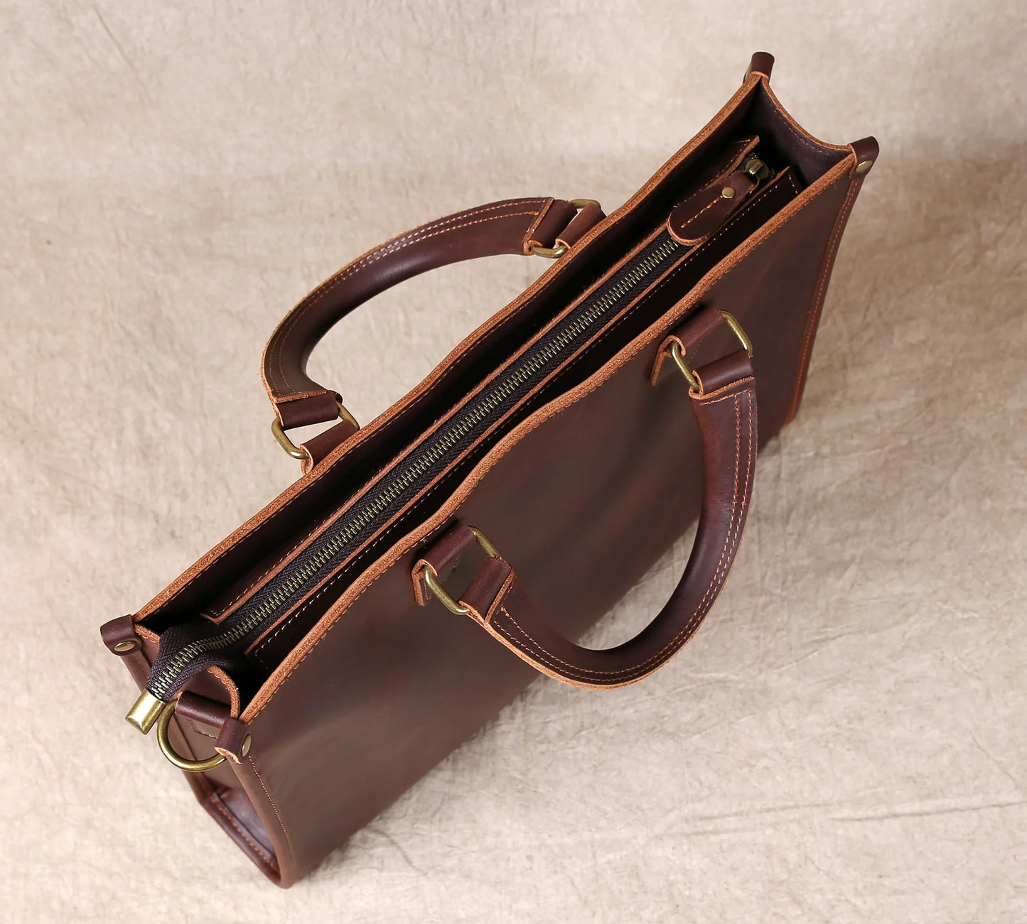 Original Ultra-Simple High Quality Men's Leather Document Baotou Layer Cowhide Computer Bag Business Trip Office Handbag
