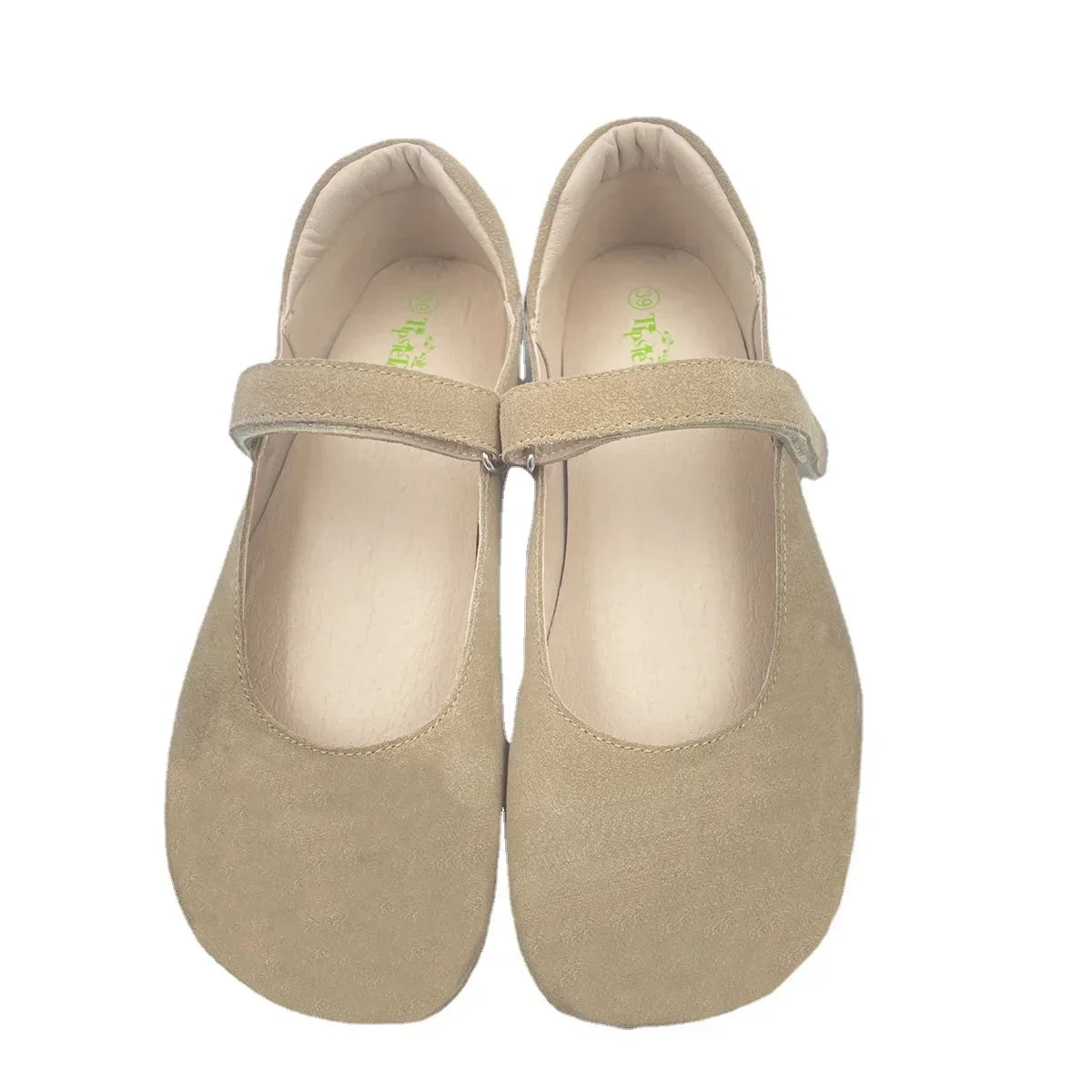 Tipsietoes 2026 Sprinng Autumn Barefoot Cow Suede Genuine Leather Women Ballerina With Zero Drop Flat Soft Sole Wider Toe Box